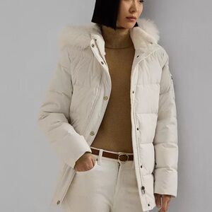 NWT Lauren Ralph Lauren Off-White Puffer Jacket